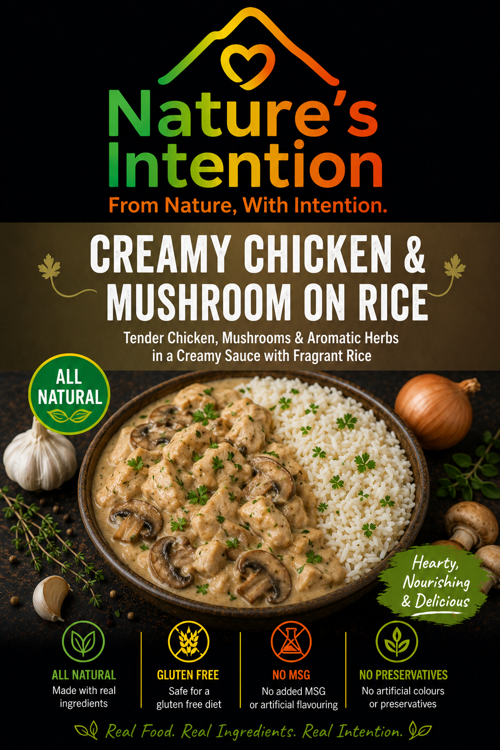 Creamy Chicken & Mushroom on Rice - Freeze Dried Ready to Eat Meal