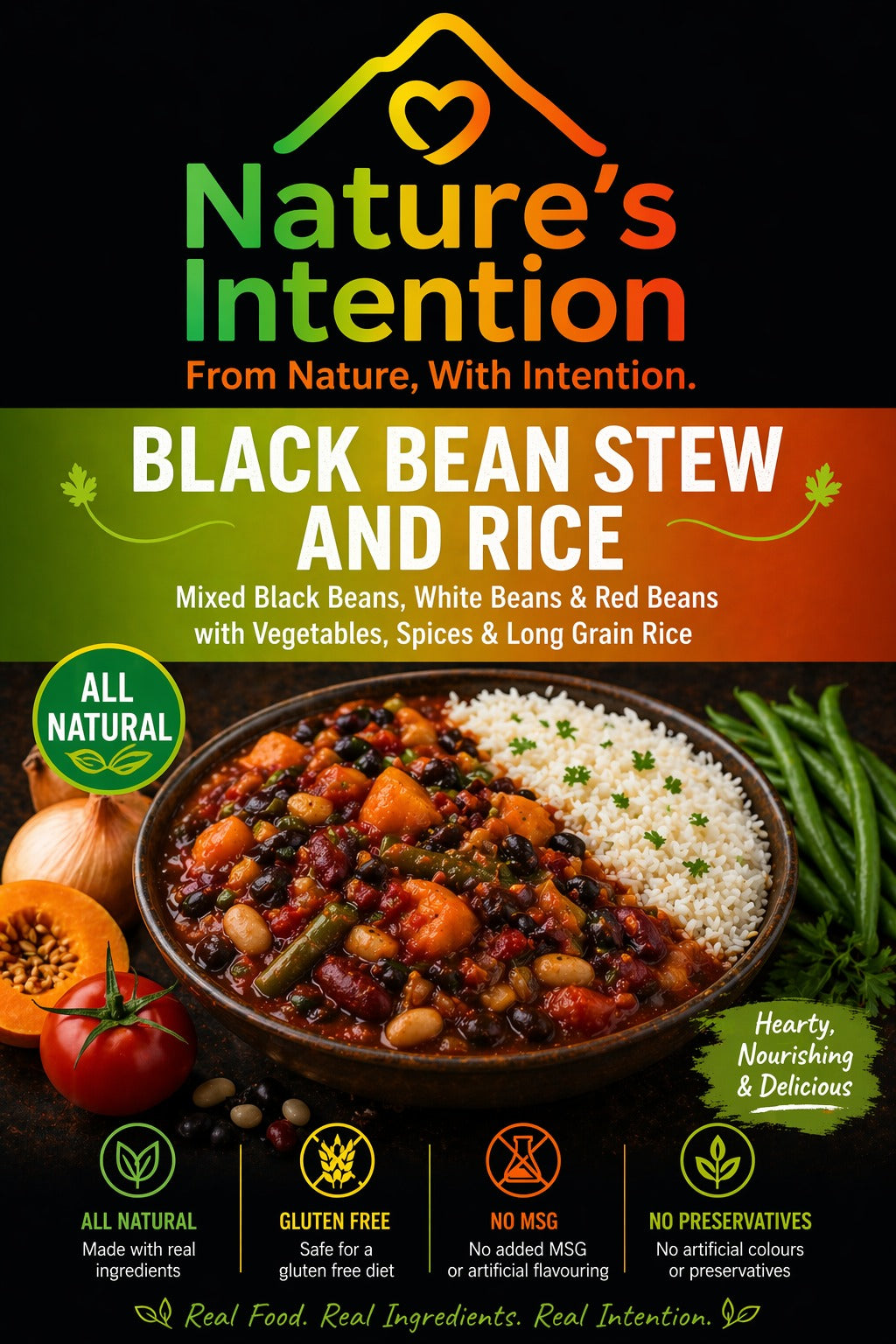 Black Bean Stew and Rice - Ready to Eat Food Pack