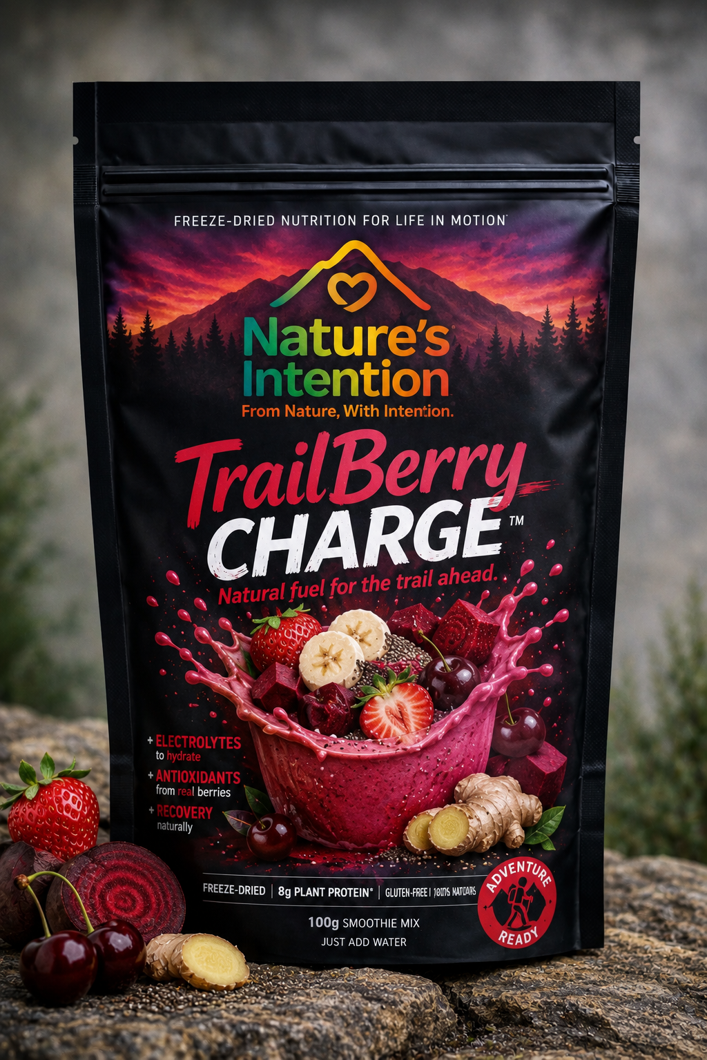 TrailBerry Charge Smoothie - Freeze Dried Powder Smoothie
